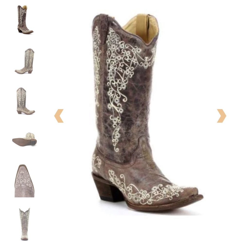 CORRAL WOMEN'S CRATER WITH BONE EMBROIDERY WESTERN BOOTS - SNIP TOE